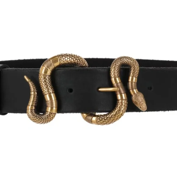 Gucci Snake Buckle Leather Belt Unisex - Picture 6 of 7